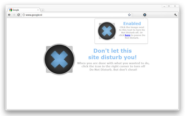 Do Not Disturb  from Chrome web store to be run with OffiDocs Chromium online