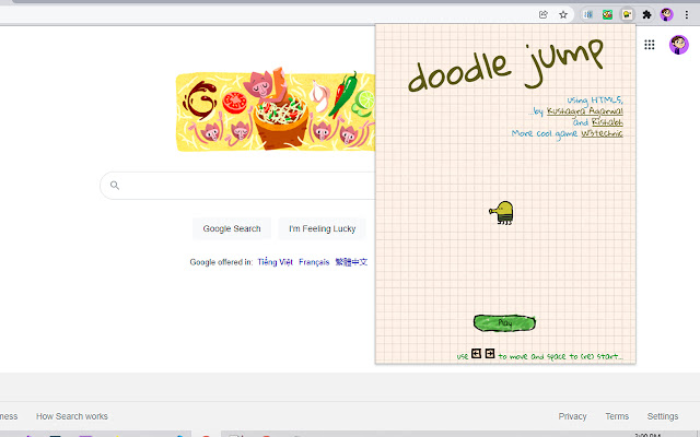 Doodle Jump Offline Game  from Chrome web store to be run with OffiDocs Chromium online