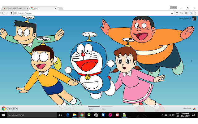 Doraemon Theme  from Chrome web store to be run with OffiDocs Chromium online