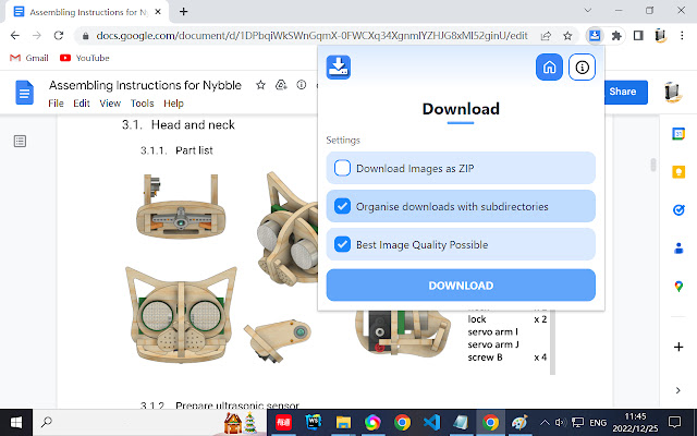 Download image from google docs | ZeusApps  from Chrome web store to be run with OffiDocs Chromium online