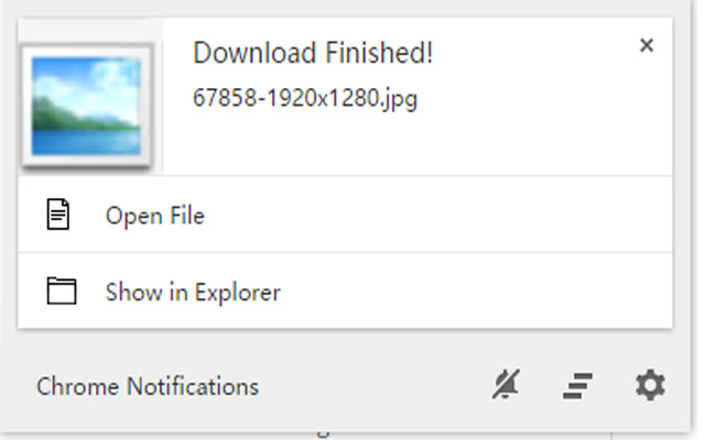 Download Notifier  from Chrome web store to be run with OffiDocs Chromium online