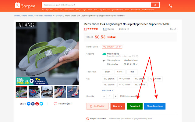 Baixe as imagens dos produtos Shopee da Chrome Web Store para serem executadas com o OffiDocs Chromium online