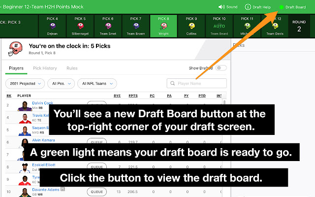 DraftNight Draft Board  from Chrome web store to be run with OffiDocs Chromium online