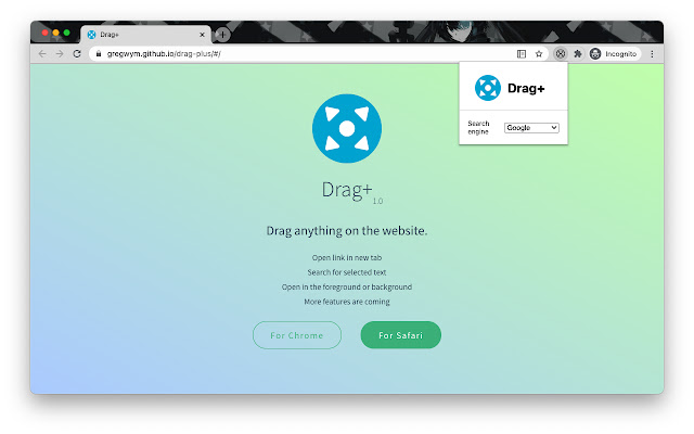 Drag+  from Chrome web store to be run with OffiDocs Chromium online