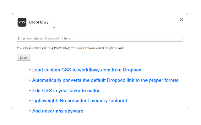 DropFlowy  from Chrome web store to be run with OffiDocs Chromium online