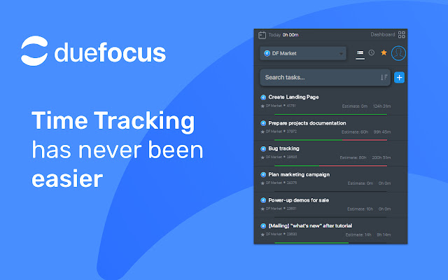 Duefocus time tracking app for Chrome  from Chrome web store to be run with OffiDocs Chromium online