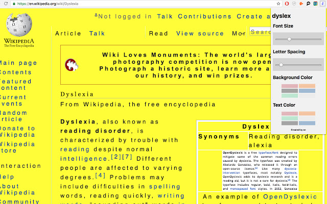 Dyslex  from Chrome web store to be run with OffiDocs Chromium online