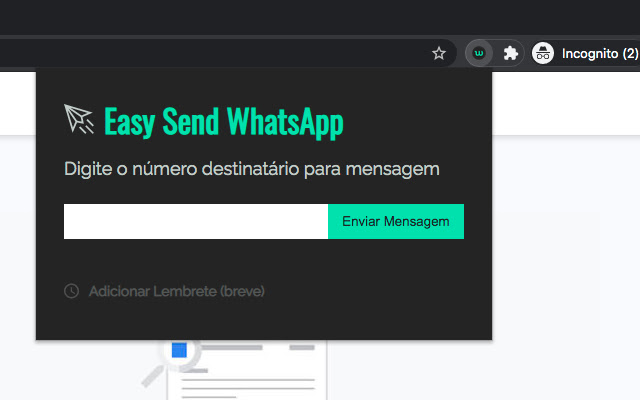 Easy Send WhatsApp  from Chrome web store to be run with OffiDocs Chromium online