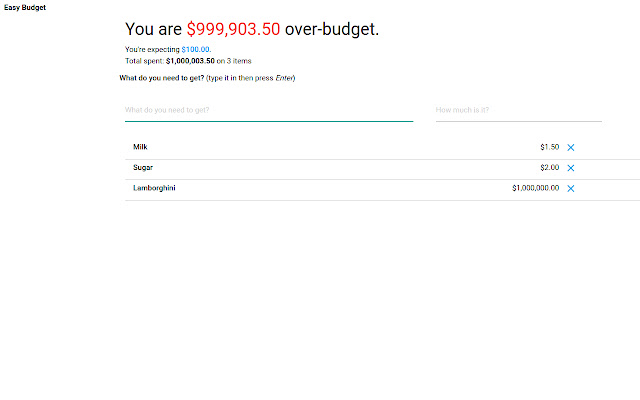 Easy Shopping Budget  from Chrome web store to be run with OffiDocs Chromium online