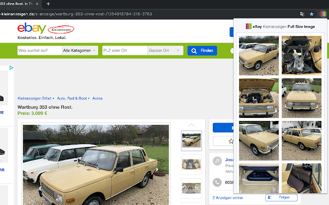 eBay Kleinanzeigen Show Full Size Images  from Chrome web store to be run with OffiDocs Chromium online