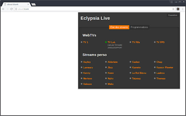 Eclypsia Live  from Chrome web store to be run with OffiDocs Chromium online