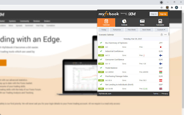 Economic Calendar, Market  News  from Chrome web store to be run with OffiDocs Chromium online