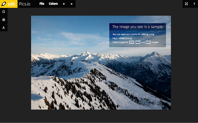 Edit.pics.io Online Photo Editor  from Chrome web store to be run with OffiDocs Chromium online