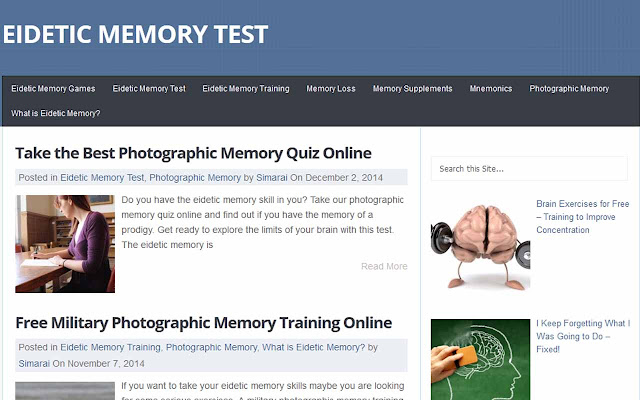 Eidetic Memory Test  from Chrome web store to be run with OffiDocs Chromium online