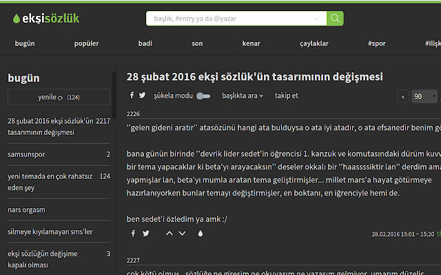 Ekşisözlük Entry Numaraları  from Chrome web store to be run with OffiDocs Chromium online