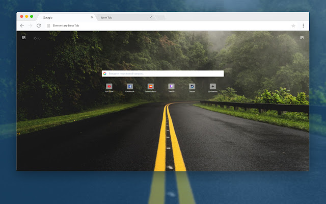 Elementary New Tab  from Chrome web store to be run with OffiDocs Chromium online