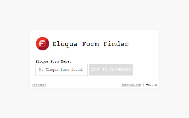 Eloqua Form Finder  from Chrome web store to be run with OffiDocs Chromium online