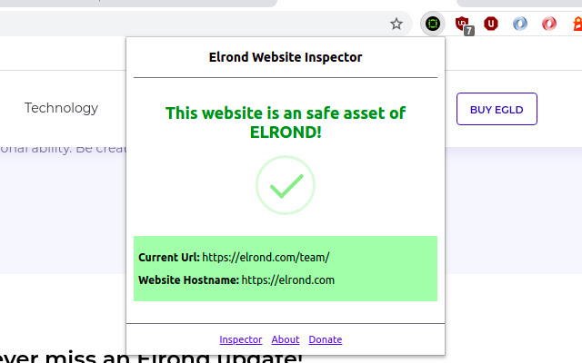 Elrond Websites Inspector  from Chrome web store to be run with OffiDocs Chromium online