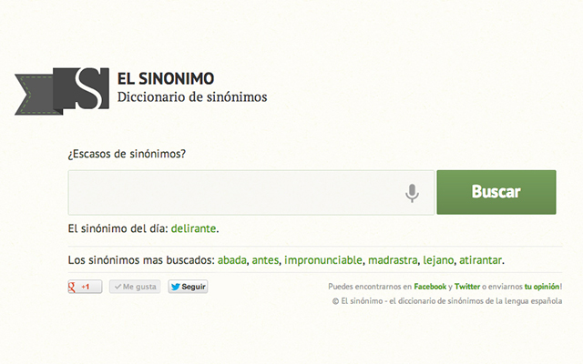 El Sinonimo  from Chrome web store to be run with OffiDocs Chromium online