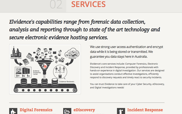 Elvidence Computer Forensic Services  from Chrome web store to be run with OffiDocs Chromium online