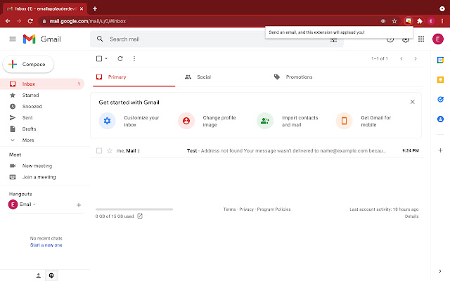 Email Applauder  from Chrome web store to be run with OffiDocs Chromium online