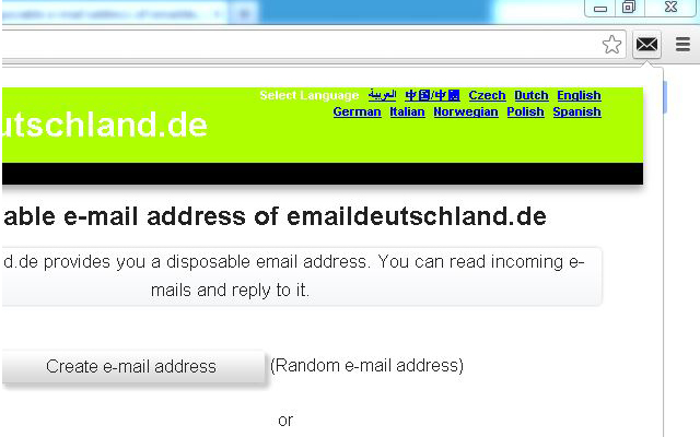 emaildeutschland.de Disposable Email  from Chrome web store to be run with OffiDocs Chromium online