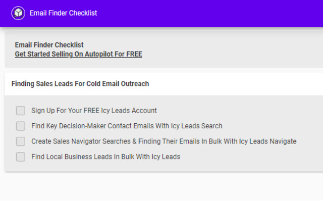 Email Finder Checklist  from Chrome web store to be run with OffiDocs Chromium online