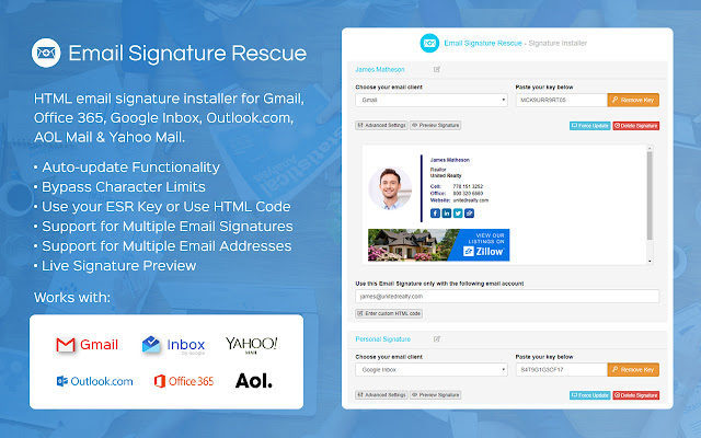 Email Signature Rescue  from Chrome web store to be run with OffiDocs Chromium online