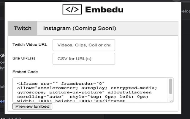 Embedu  from Chrome web store to be run with OffiDocs Chromium online