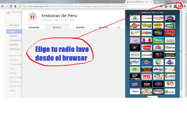 Emisoras de Peru  from Chrome web store to be run with OffiDocs Chromium online