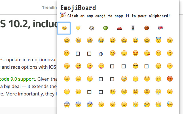 emojiBoard  from Chrome web store to be run with OffiDocs Chromium online