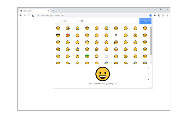 Emoji Finder  from Chrome web store to be run with OffiDocs Chromium online