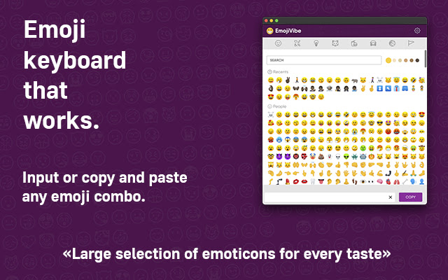 Emoji Keyboard Emojivibe  from Chrome web store to be run with OffiDocs Chromium online