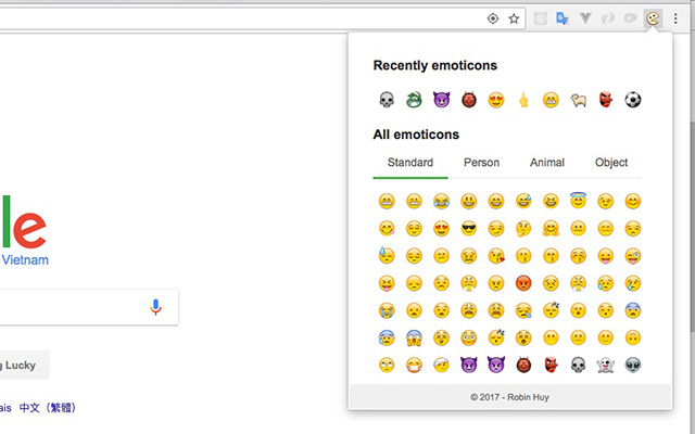 Emoticon input everywhere  from Chrome web store to be run with OffiDocs Chromium online