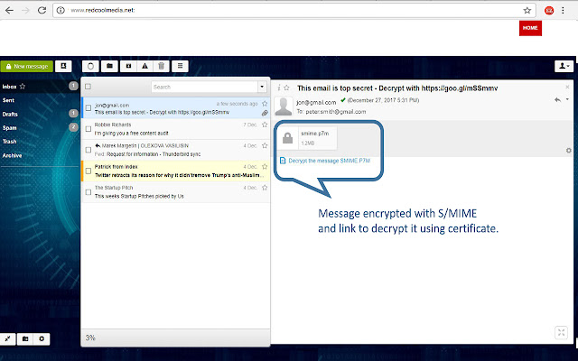 Encrypt any email with CipherMail  from Chrome web store to be run with OffiDocs Chromium online