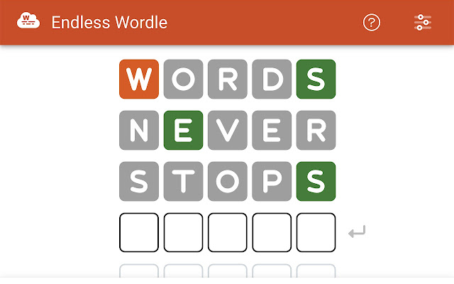 Endless Wordle  from Chrome web store to be run with OffiDocs Chromium online