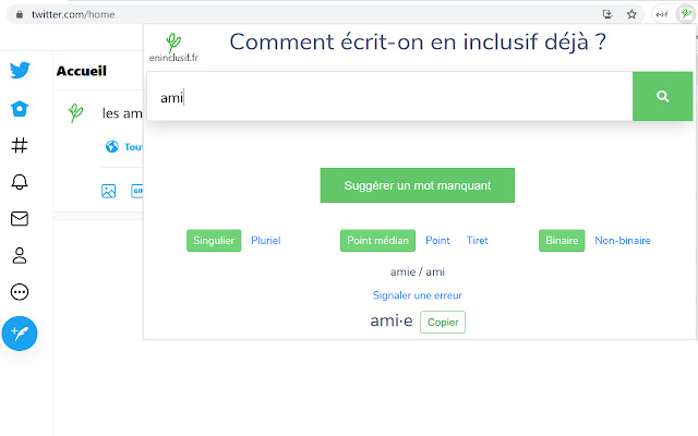 eninclusif — dictionnaire inclusif  from Chrome web store to be run with OffiDocs Chromium online