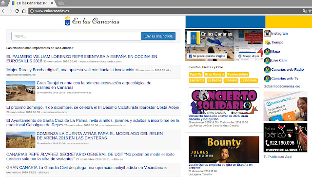 enlascanarias  from Chrome web store to be run with OffiDocs Chromium online