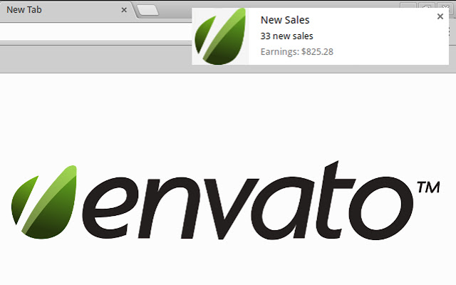 Envato Notifications Sales  from Chrome web store to be run with OffiDocs Chromium online