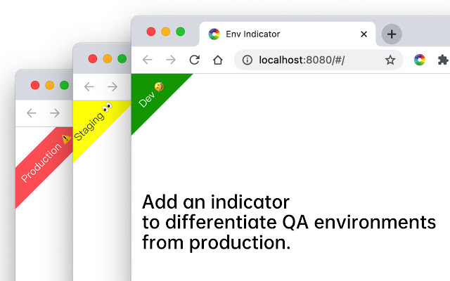 Environment Indicator  from Chrome web store to be run with OffiDocs Chromium online