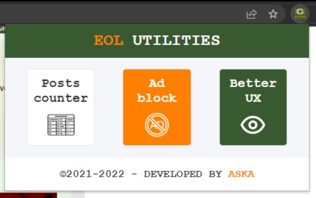 EOL utilities  from Chrome web store to be run with OffiDocs Chromium online