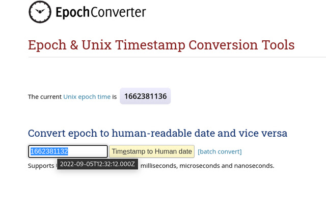 Epoch Converter  from Chrome web store to be run with OffiDocs Chromium online