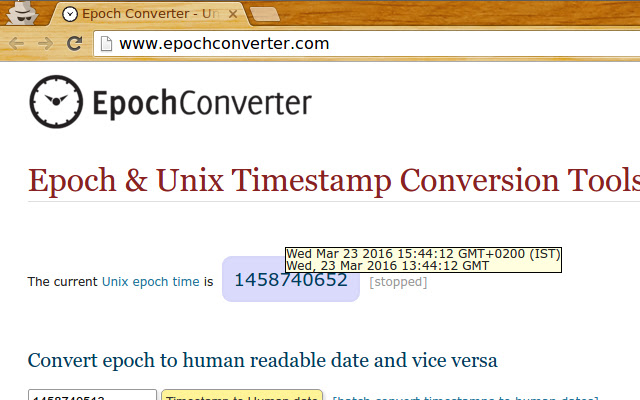 Epoch Converter Tooltip for Google Chrome™  from Chrome web store to be run with OffiDocs Chromium online