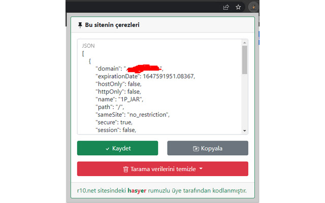 Çerez Editörü  from Chrome web store to be run with OffiDocs Chromium online