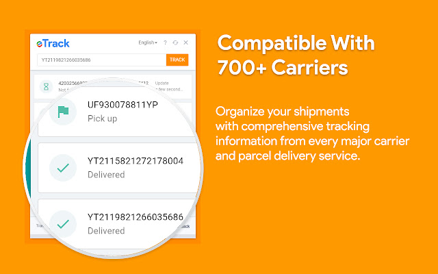 eTrack Package Tracking  from Chrome web store to be run with OffiDocs Chromium online