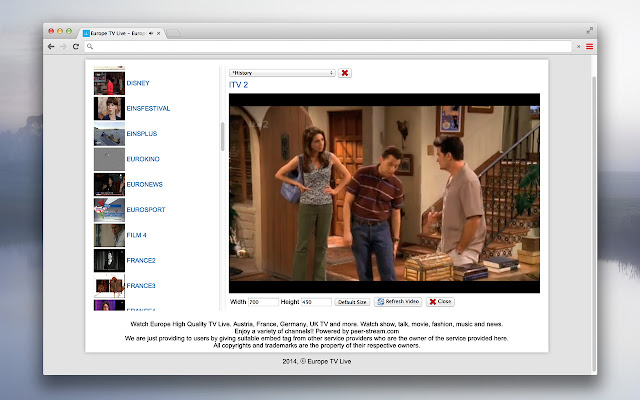 Europe TV Live  from Chrome web store to be run with OffiDocs Chromium online