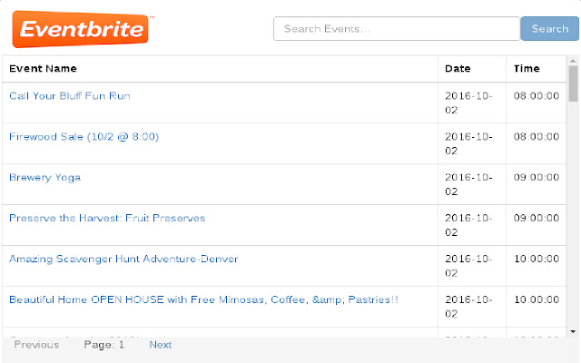 Eventbrite Events  from Chrome web store to be run with OffiDocs Chromium online