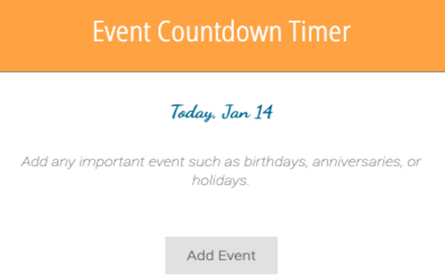 Event Countdown Timer  from Chrome web store to be run with OffiDocs Chromium online