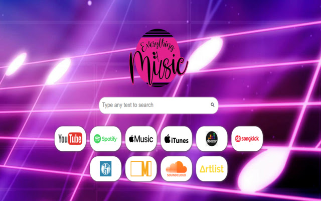 Everything Music  from Chrome web store to be run with OffiDocs Chromium online