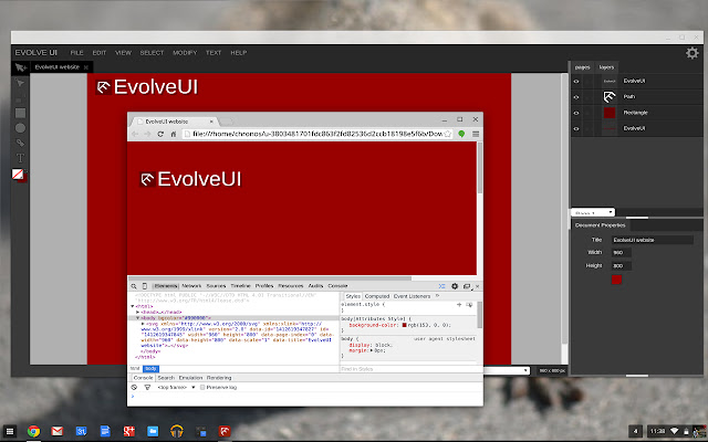 EvolveUI  from Chrome web store to be run with OffiDocs Chromium online